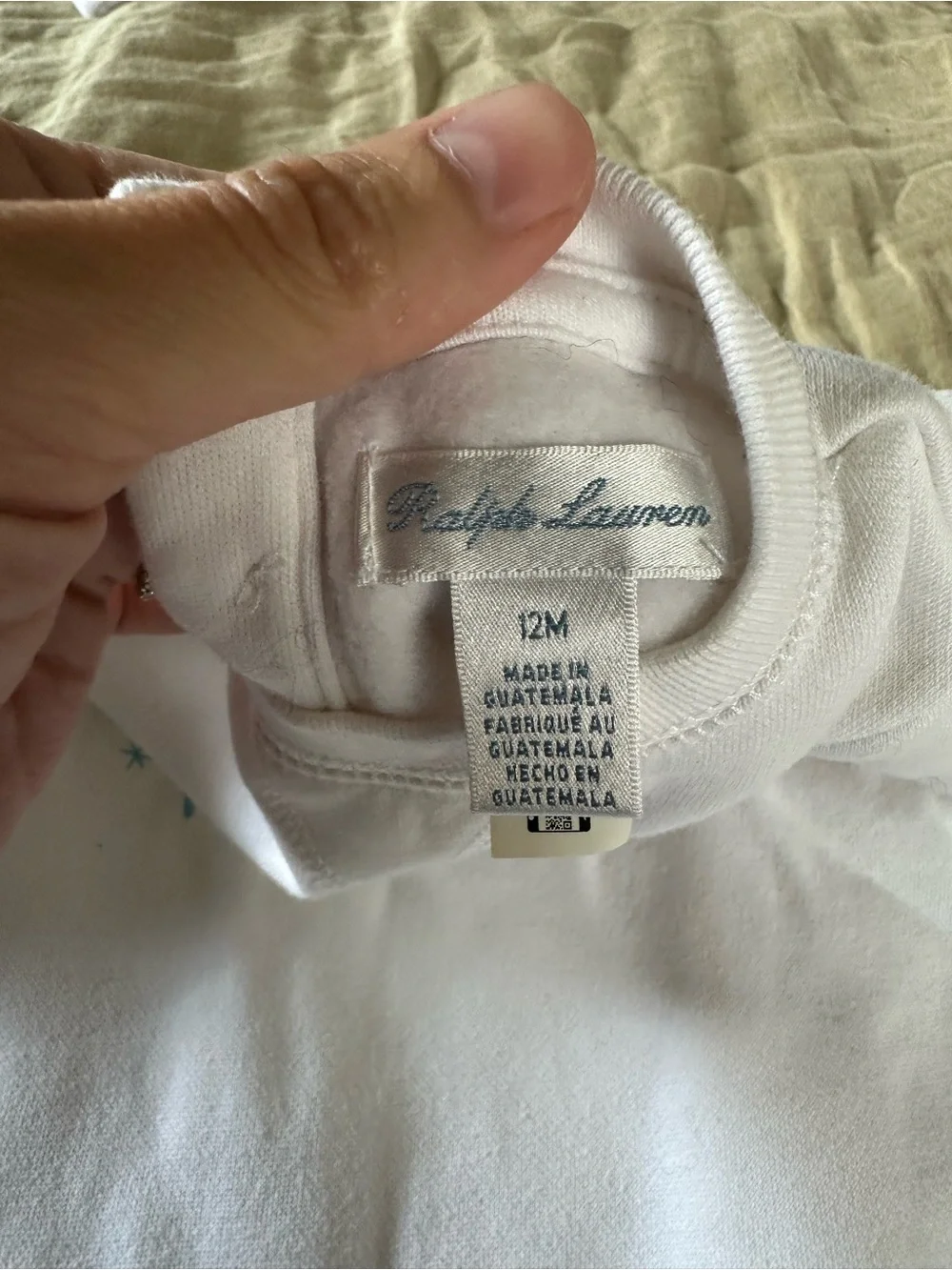 Ralph Lauren Baby Girl White Keep It Cozy onesie